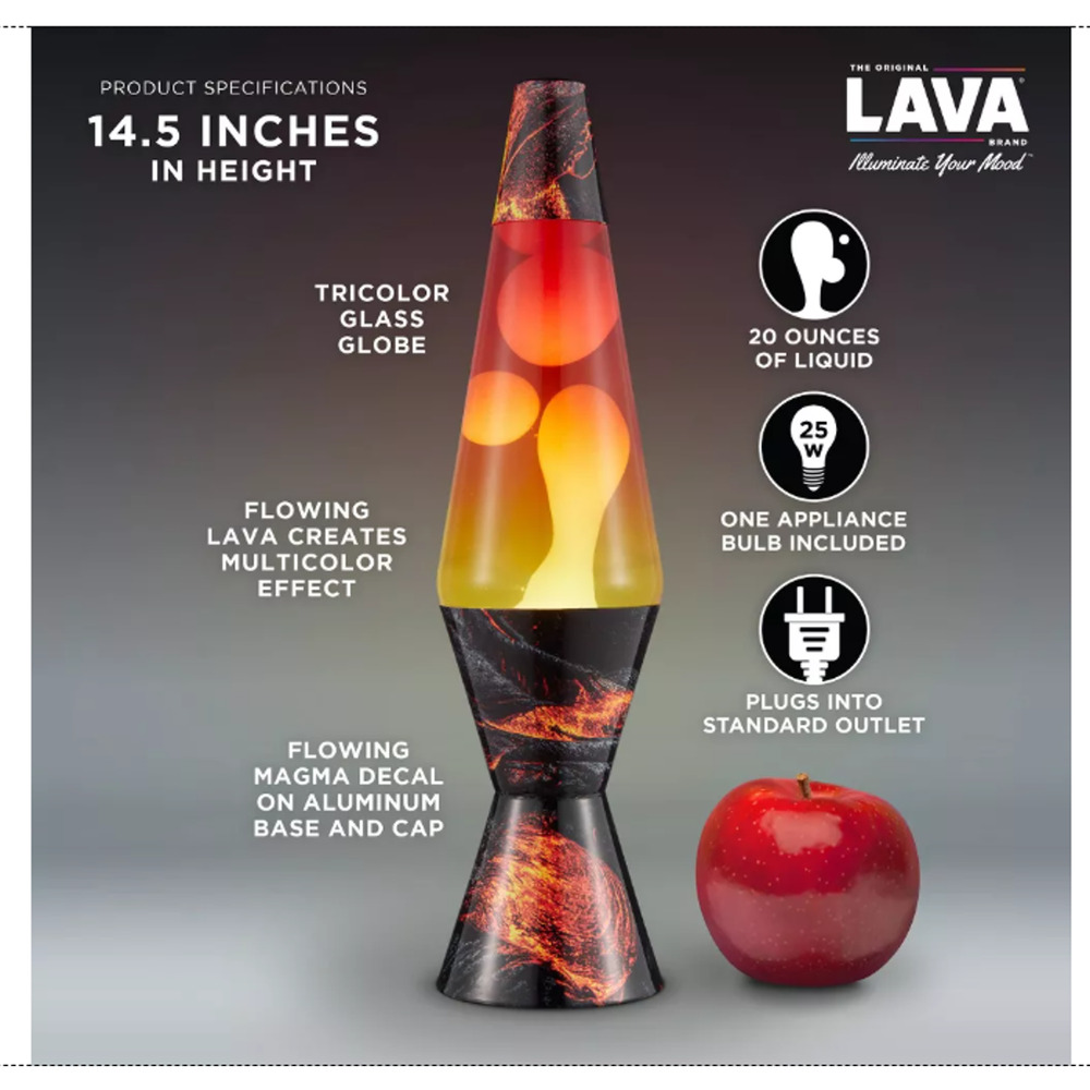 LAVA 14.5 Inch Volcano Novelty Table Lamp ColormaxTM Globe Electric New Open Box - Picture 2 of 5